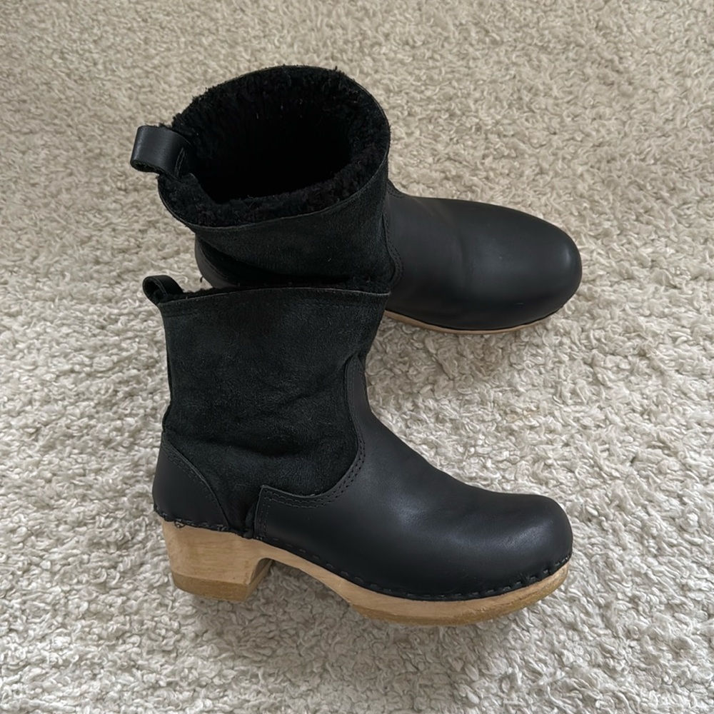 No. 6 Clog Boots in Black